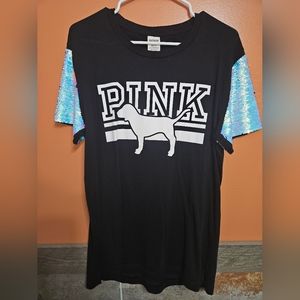 LIKE NEW Women's Med Victoria’s Secret Pink Bling Iridescent/Mermaid Shirt